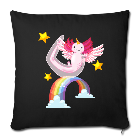 Alixolotl Throw Pillow Cover 18” x 18” - black