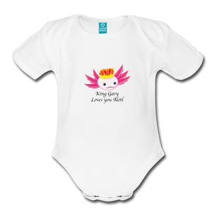 Organic Short Sleeve Baby Bodysuit - white