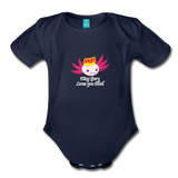 Organic Short Sleeve Baby Bodysuit - dark navy