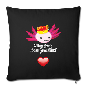 King Gary Pillow Cover 18” x 18” - black